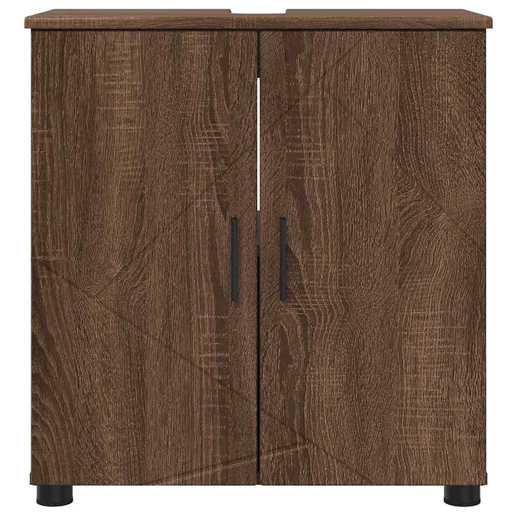 Bathroom Cabinet with Storage Brown Oak 61 x 35 x 64 cm