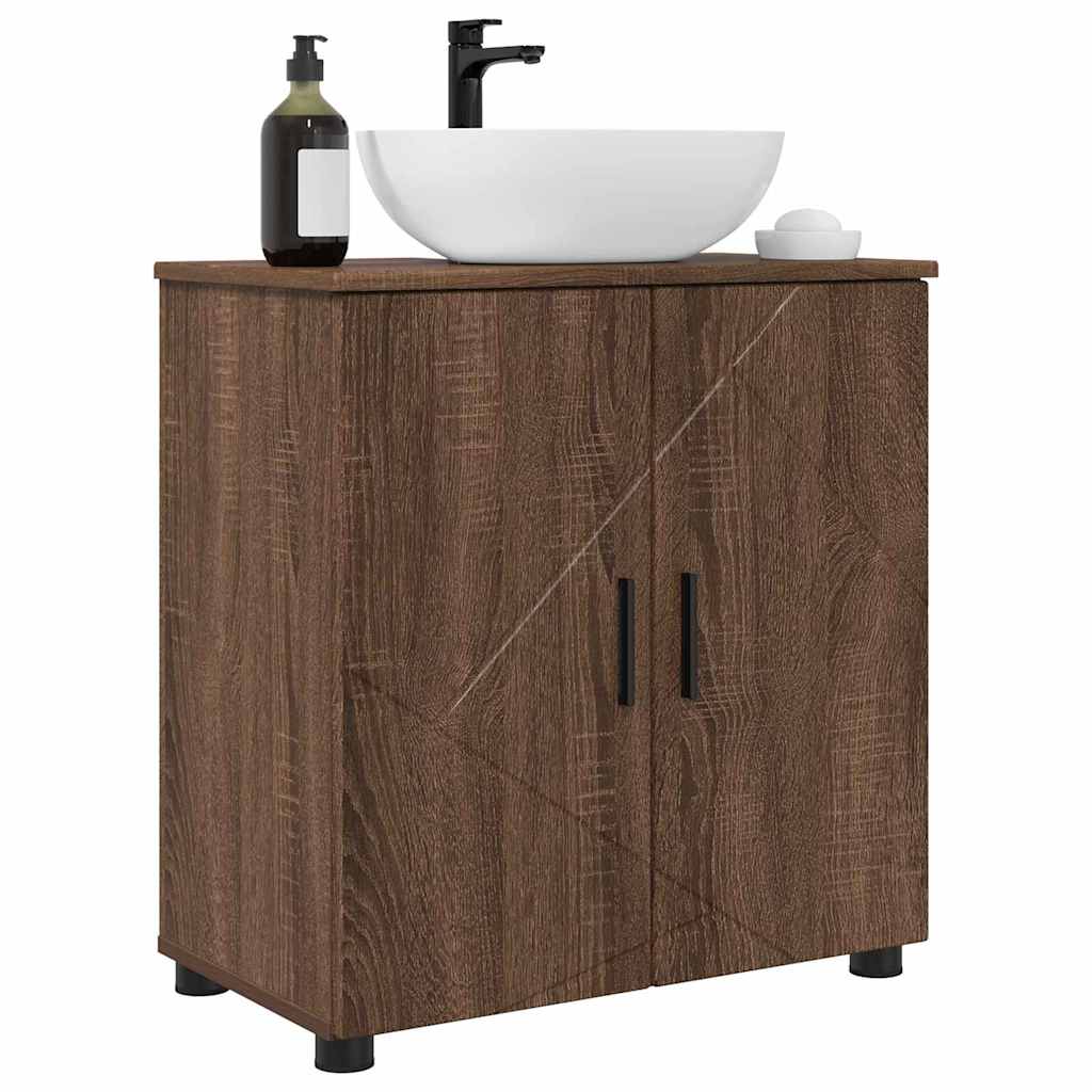 Bathroom Cabinet with Storage Brown Oak 61 x 35 x 64 cm
