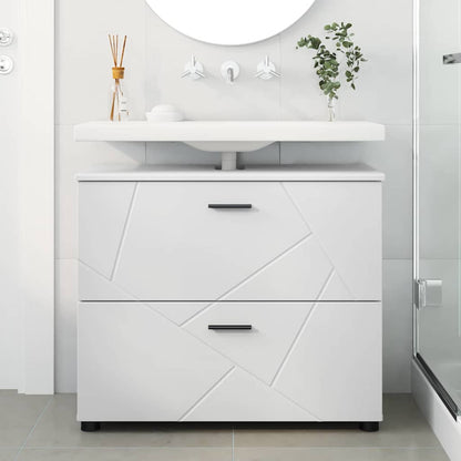 Bathroom Cabinet with Drawer with Door White 76.5 x 35 x 64 cm