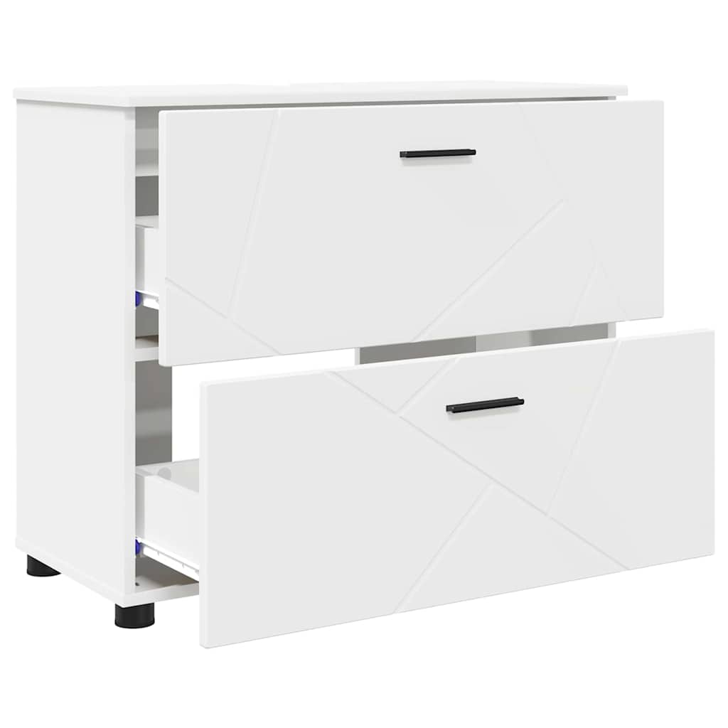 Bathroom Cabinet with Drawer with Door White 76.5 x 35 x 64 cm