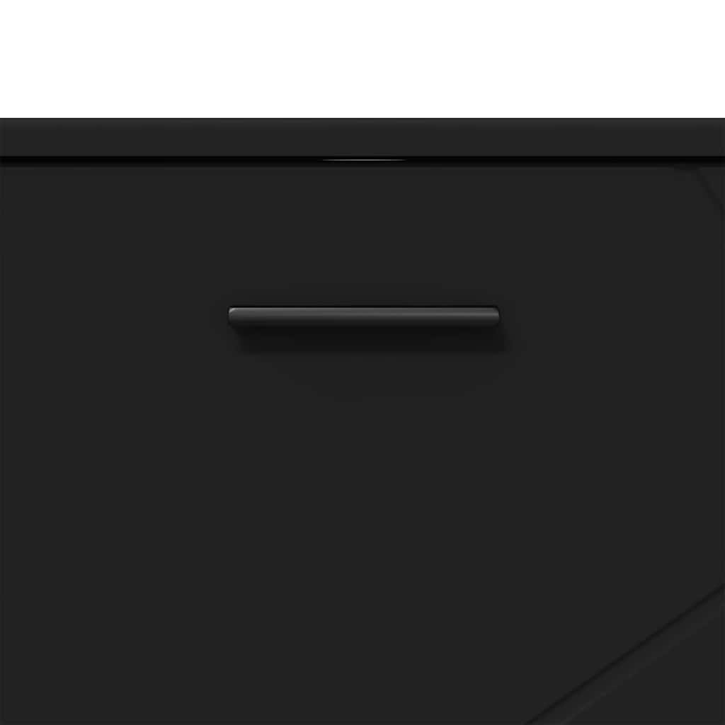 Bathroom Cabinet with Drawer with Door Black 76.5 x 35 x 64 cm