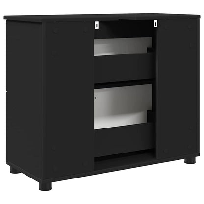 Bathroom Cabinet with Drawer with Door Black 76.5 x 35 x 64 cm