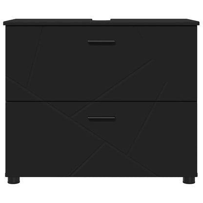Bathroom Cabinet with Drawer with Door Black 76.5 x 35 x 64 cm