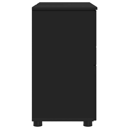 Bathroom Cabinet with Drawer with Door Black 76.5 x 35 x 64 cm