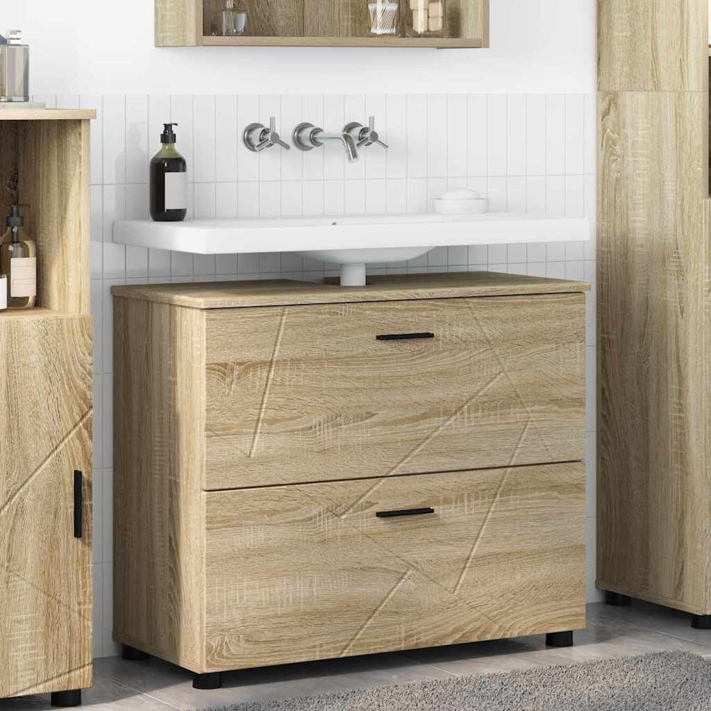 Bathroom Cabinet with Drawer Sonoma Oak 76.5 x 35 x 64 cm