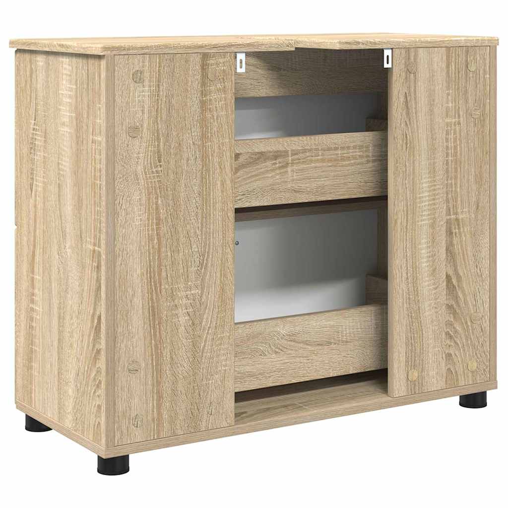 Bathroom Cabinet with Drawer Sonoma Oak 76.5 x 35 x 64 cm