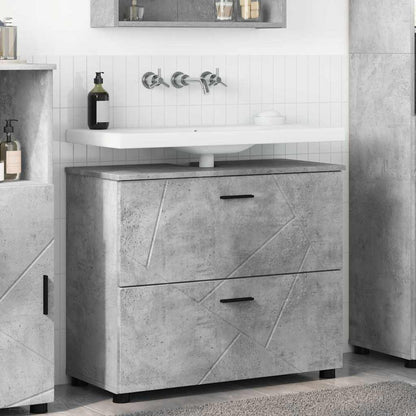 Bathroom Cabinet with Drawer Concrete Grey 76.5 x 35 x 64 cm