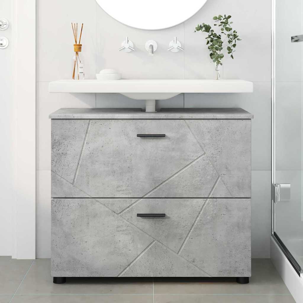 Bathroom Cabinet with Drawer Concrete Grey 76.5 x 35 x 64 cm