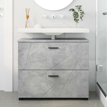 Bathroom Cabinet with Drawer Concrete Grey 76.5 x 35 x 64 cm