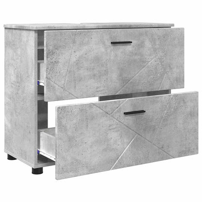 Bathroom Cabinet with Drawer Concrete Grey 76.5 x 35 x 64 cm