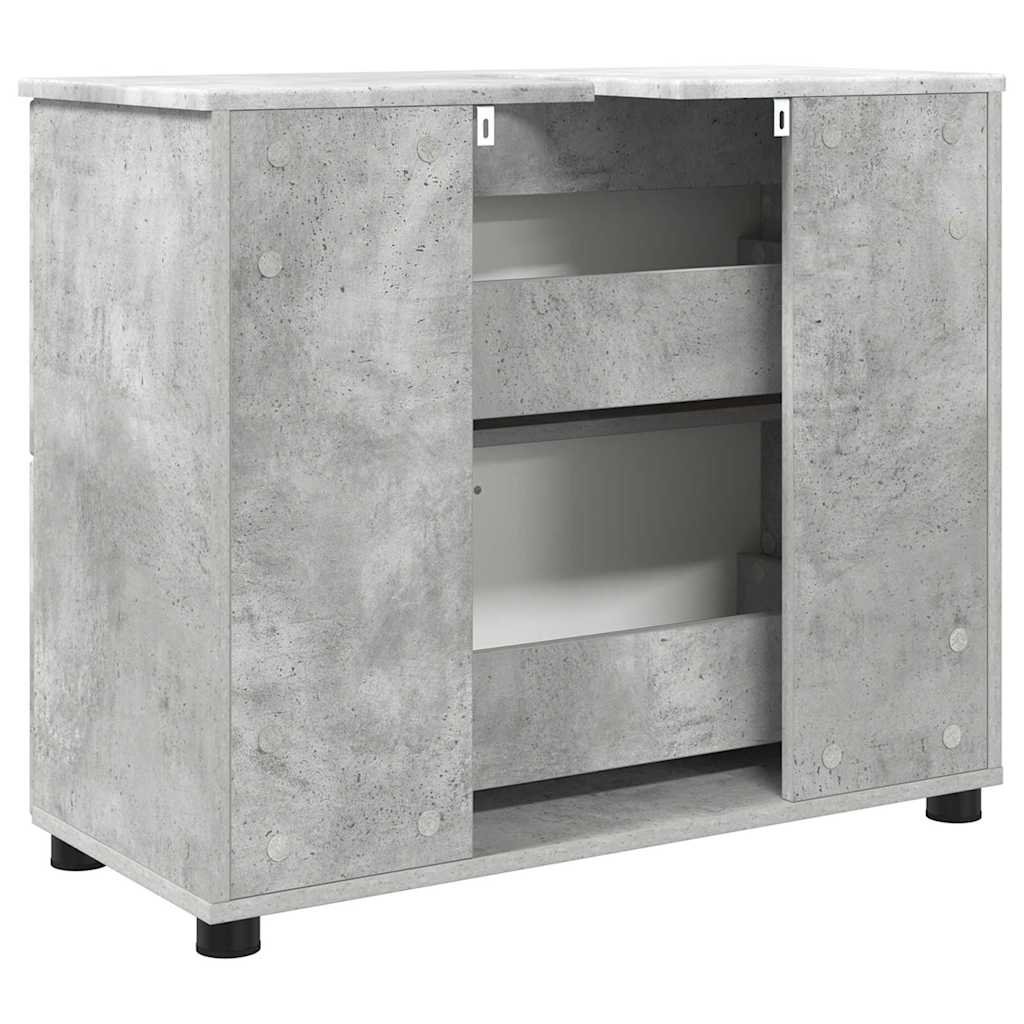 Bathroom Cabinet with Drawer Concrete Grey 76.5 x 35 x 64 cm