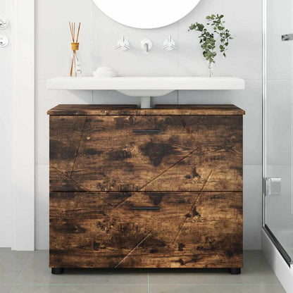 Bathroom Cabinet with Drawer Smoked Oak 76.5 x 35 x 64 cm