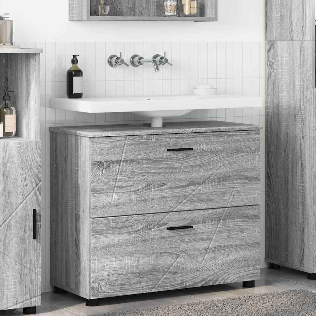 Bathroom Cabinet with Drawer Grey Sonoma 76.5 x 35 x 64 cm