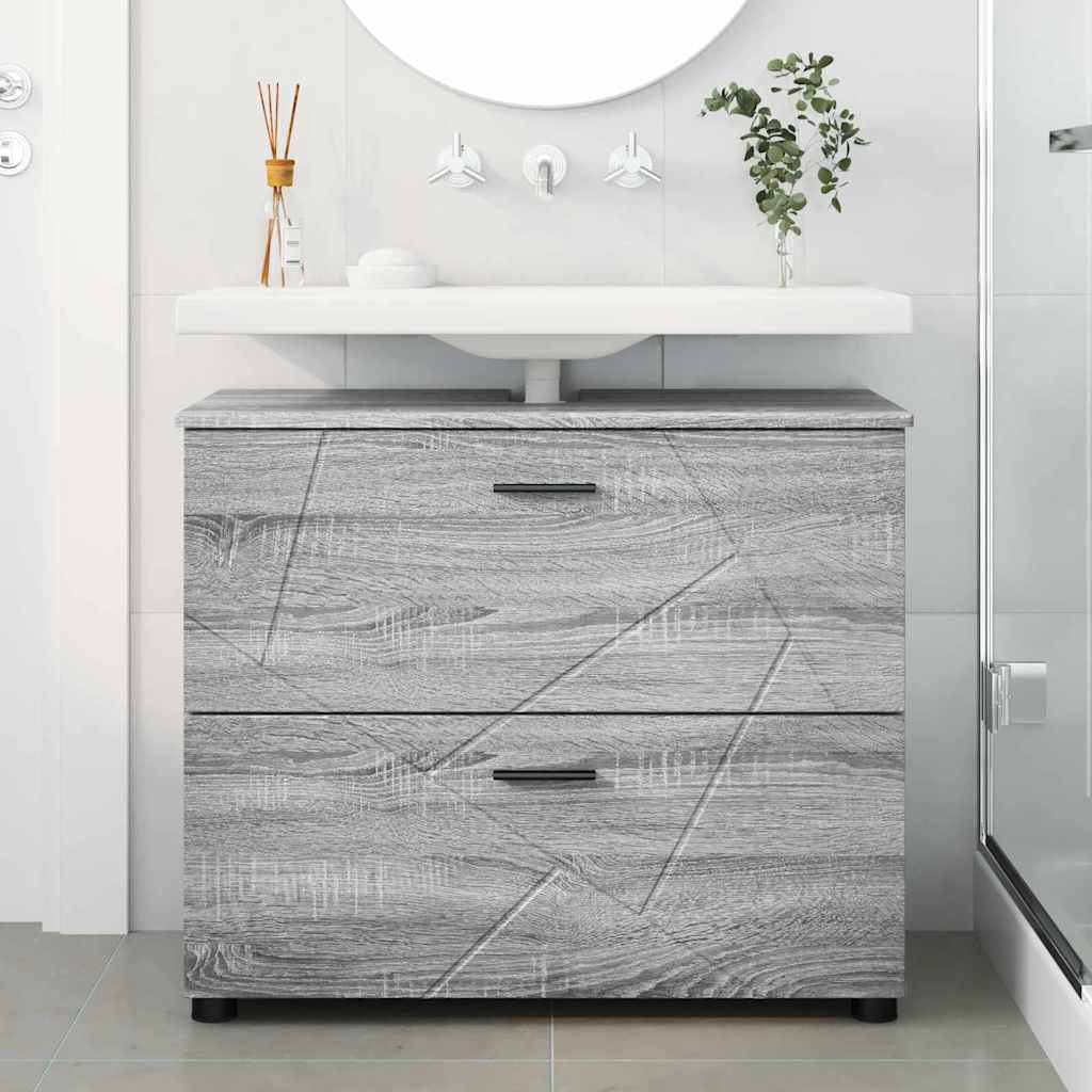 Bathroom Cabinet with Drawer Grey Sonoma 76.5 x 35 x 64 cm