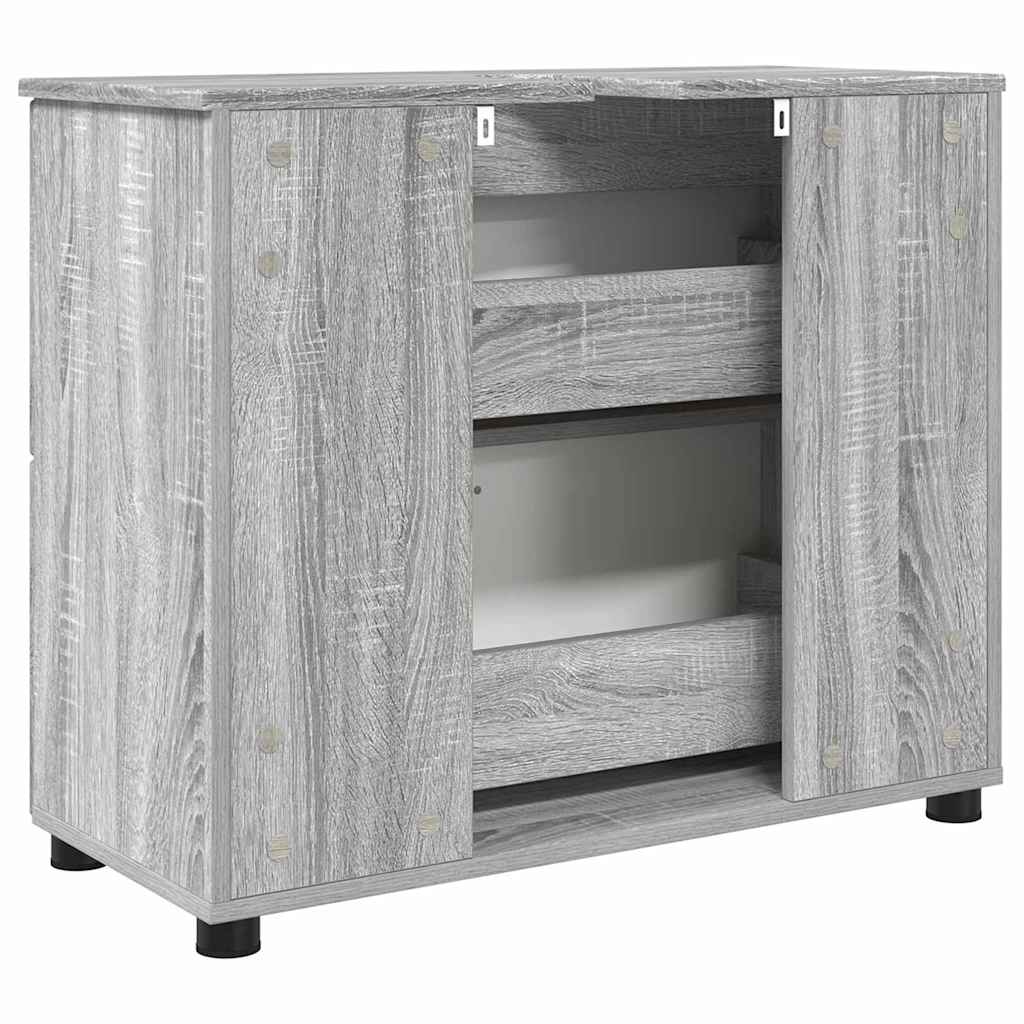 Bathroom Cabinet with Drawer Grey Sonoma 76.5 x 35 x 64 cm