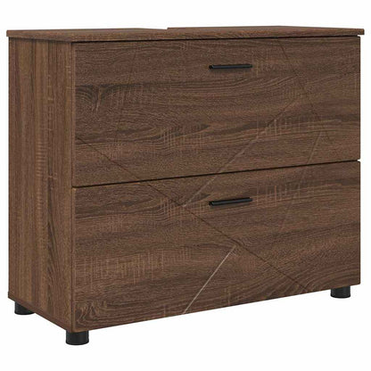 Bathroom Cabinet with Drawer Brown Oak 76.5 x 35 x 64 cm