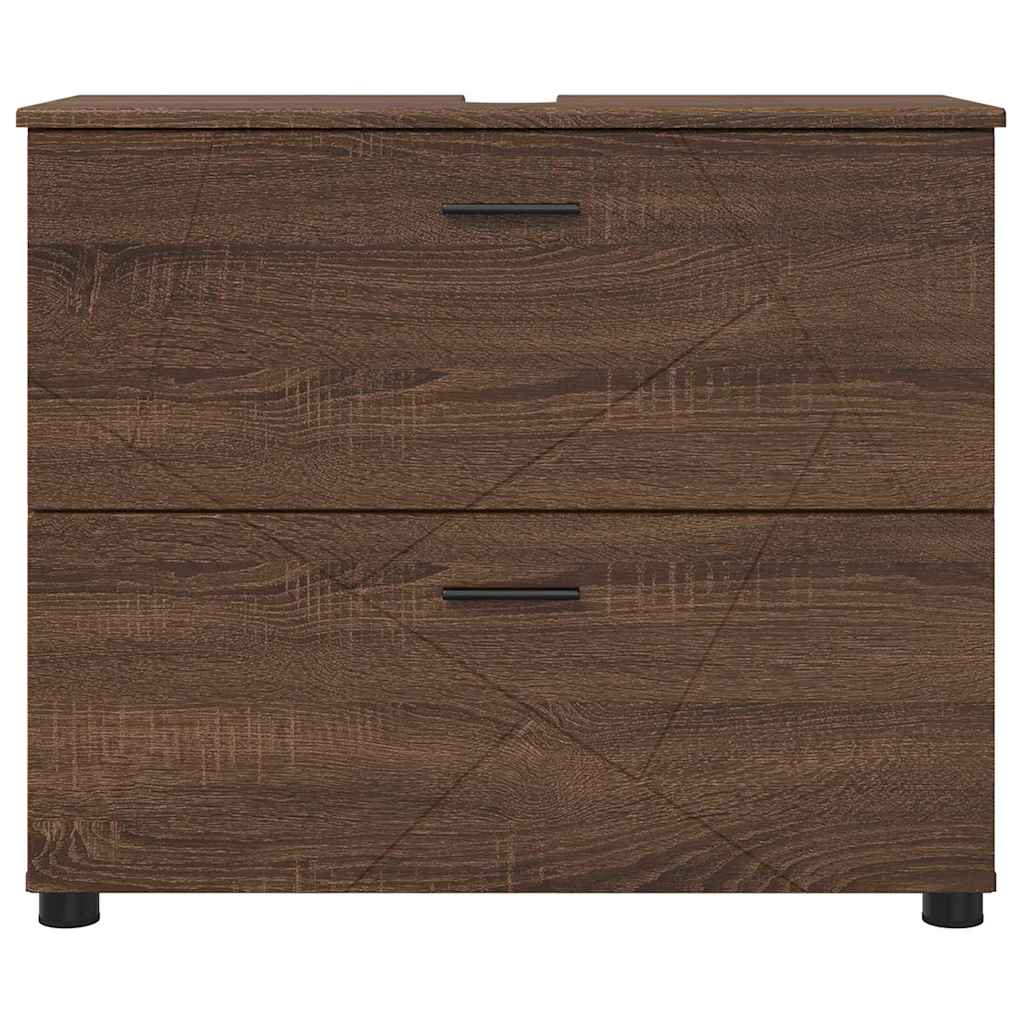 Bathroom Cabinet with Drawer Brown Oak 76.5 x 35 x 64 cm