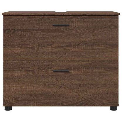 Bathroom Cabinet with Drawer Brown Oak 76.5 x 35 x 64 cm
