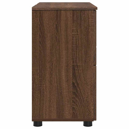 Bathroom Cabinet with Drawer Brown Oak 76.5 x 35 x 64 cm