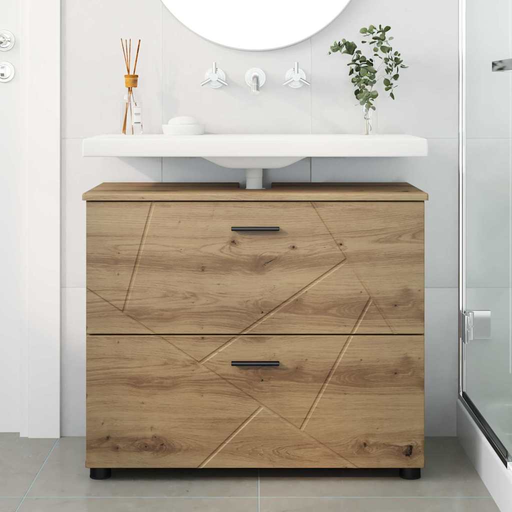 Bathroom Cabinet with Drawer Artisan Oak 76.5 x 35 x 64 cm