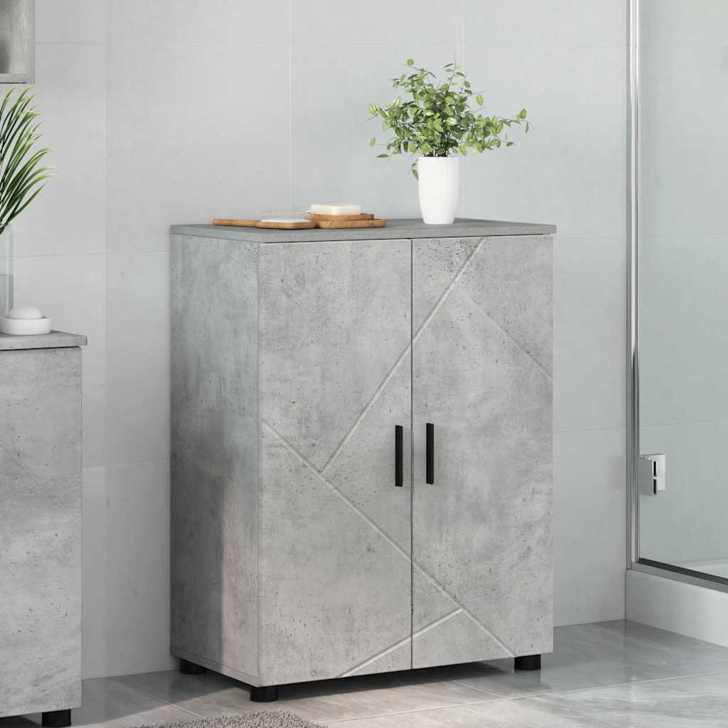 Bathroom Cabinet with Storage Concrete Grey 60 x 35 x 80 cm