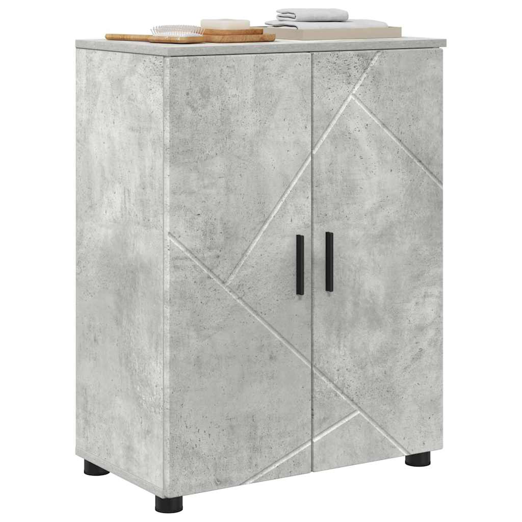 Bathroom Cabinet with Storage Concrete Grey 60 x 35 x 80 cm