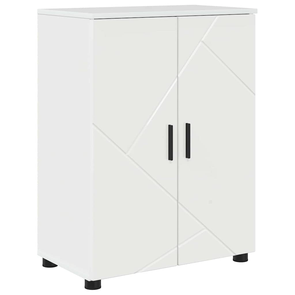 Bathroom Cabinet with Storage High Gloss White 60 x 35 x 80 cm