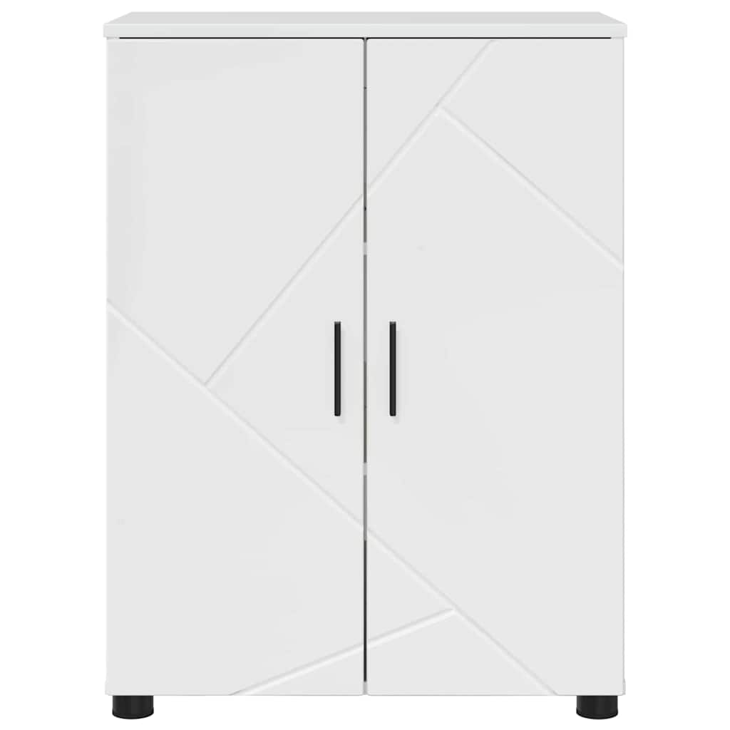 Bathroom Cabinet with Storage High Gloss White 60 x 35 x 80 cm