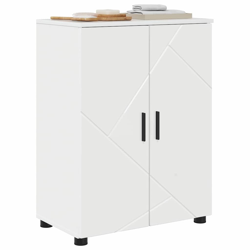 Bathroom Cabinet with Storage High Gloss White 60 x 35 x 80 cm