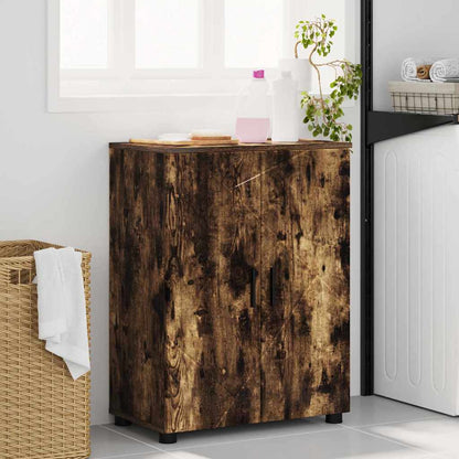 Bathroom Cabinet with Storage Smoked Oak 60 x 35 x 80 cm