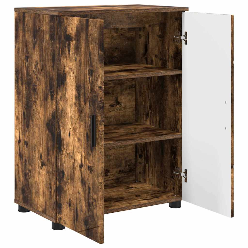 Bathroom Cabinet with Storage Smoked Oak 60 x 35 x 80 cm