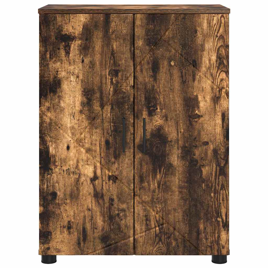 Bathroom Cabinet with Storage Smoked Oak 60 x 35 x 80 cm