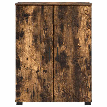Bathroom Cabinet with Storage Smoked Oak 60 x 35 x 80 cm