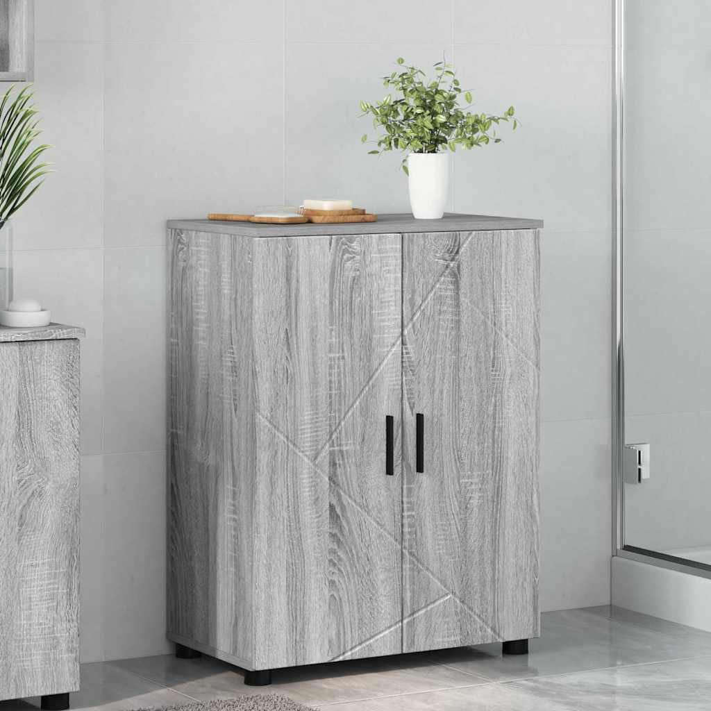 Bathroom Cabinet with Storage Grey Sonoma 60 x 35 x 80 cm