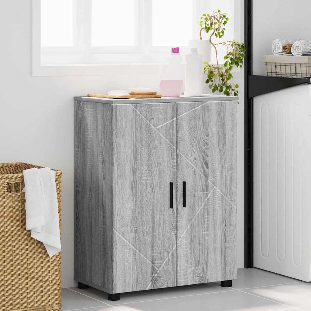 Bathroom Cabinet with Storage Grey Sonoma 60 x 35 x 80 cm
