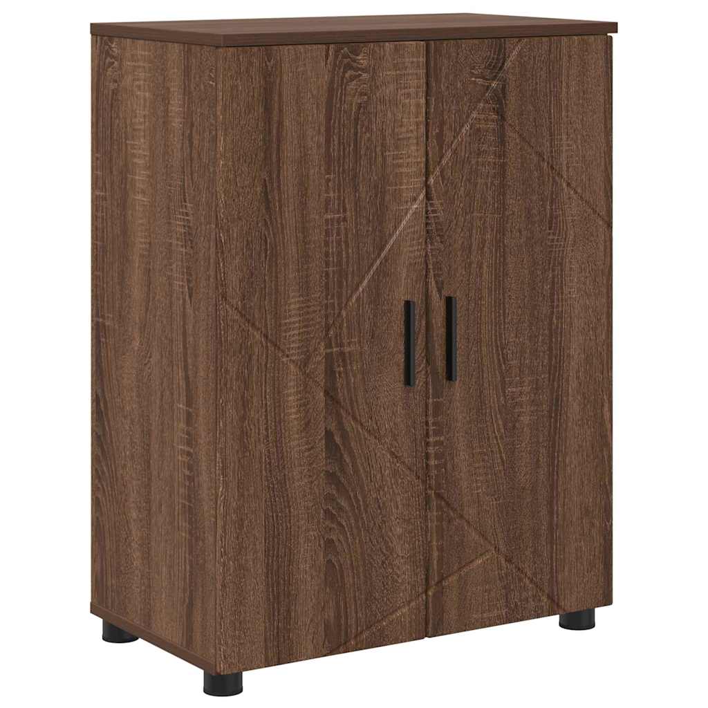 Bathroom Cabinet with Storage Brown Oak 60 x 35 x 80 cm