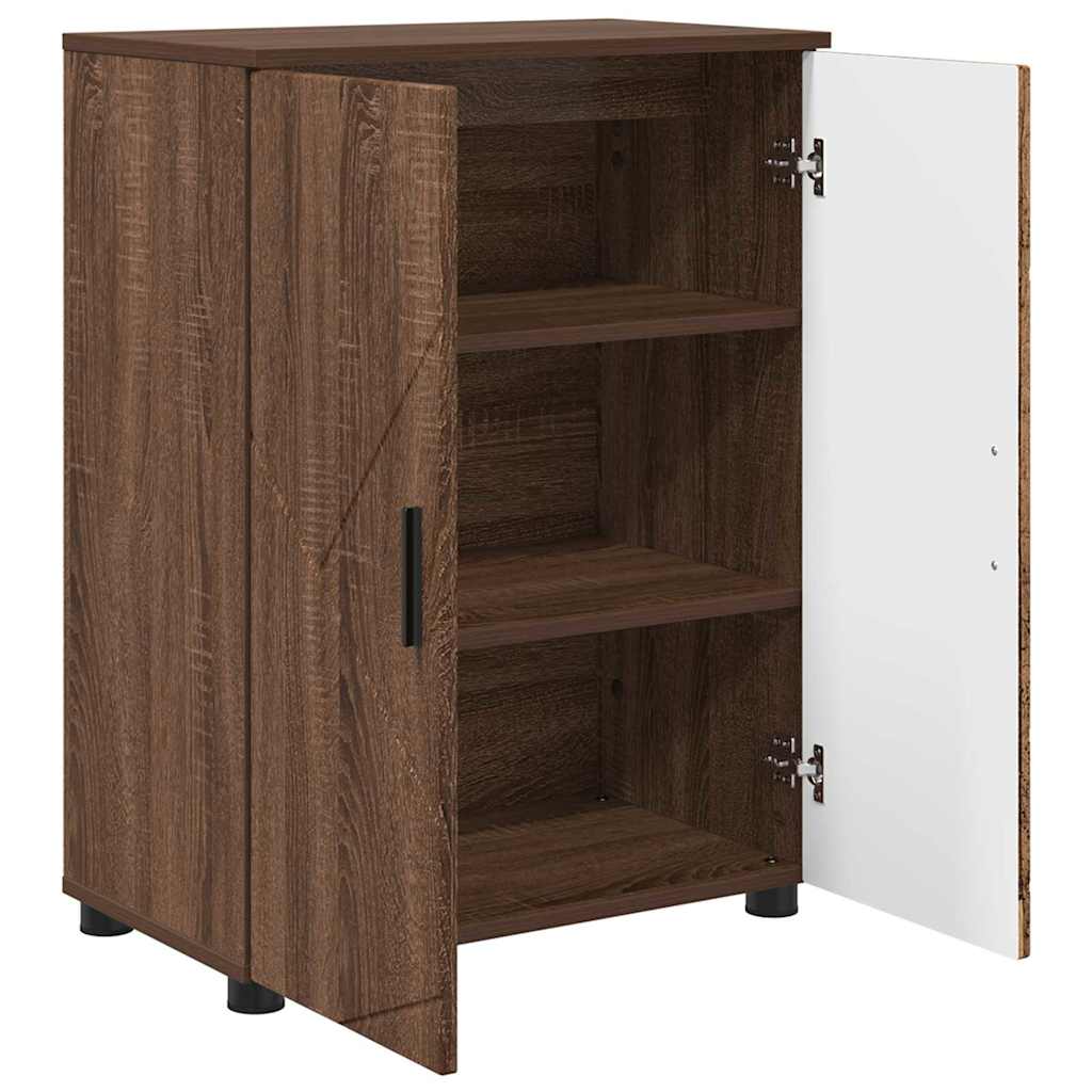 Bathroom Cabinet with Storage Brown Oak 60 x 35 x 80 cm