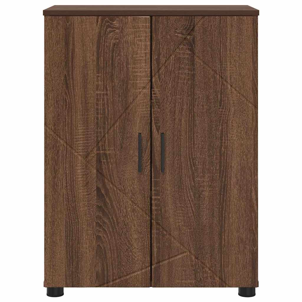 Bathroom Cabinet with Storage Brown Oak 60 x 35 x 80 cm