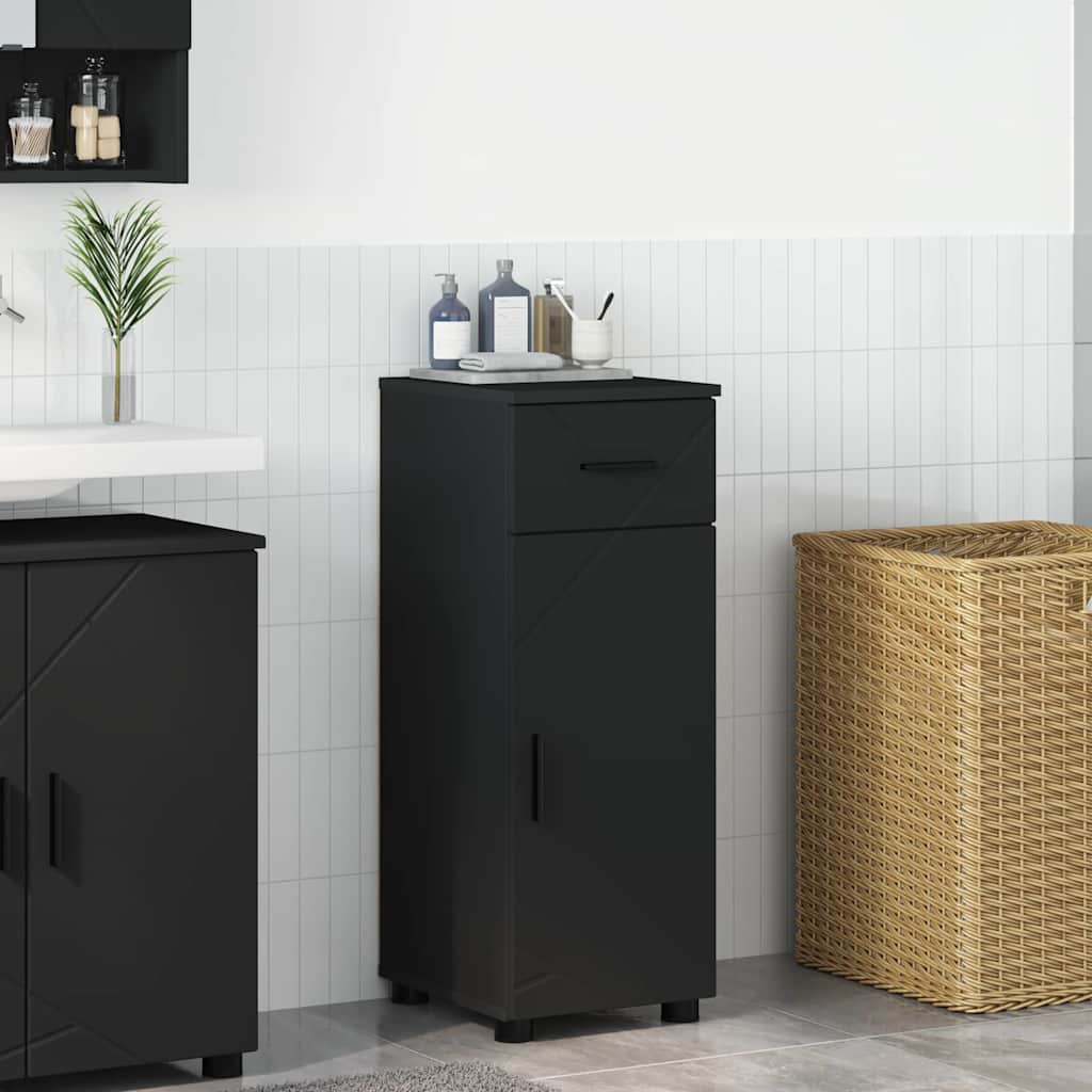 Bathroom Cabinet Black 30 x 35 x 80 cm Engineered wood & Metal