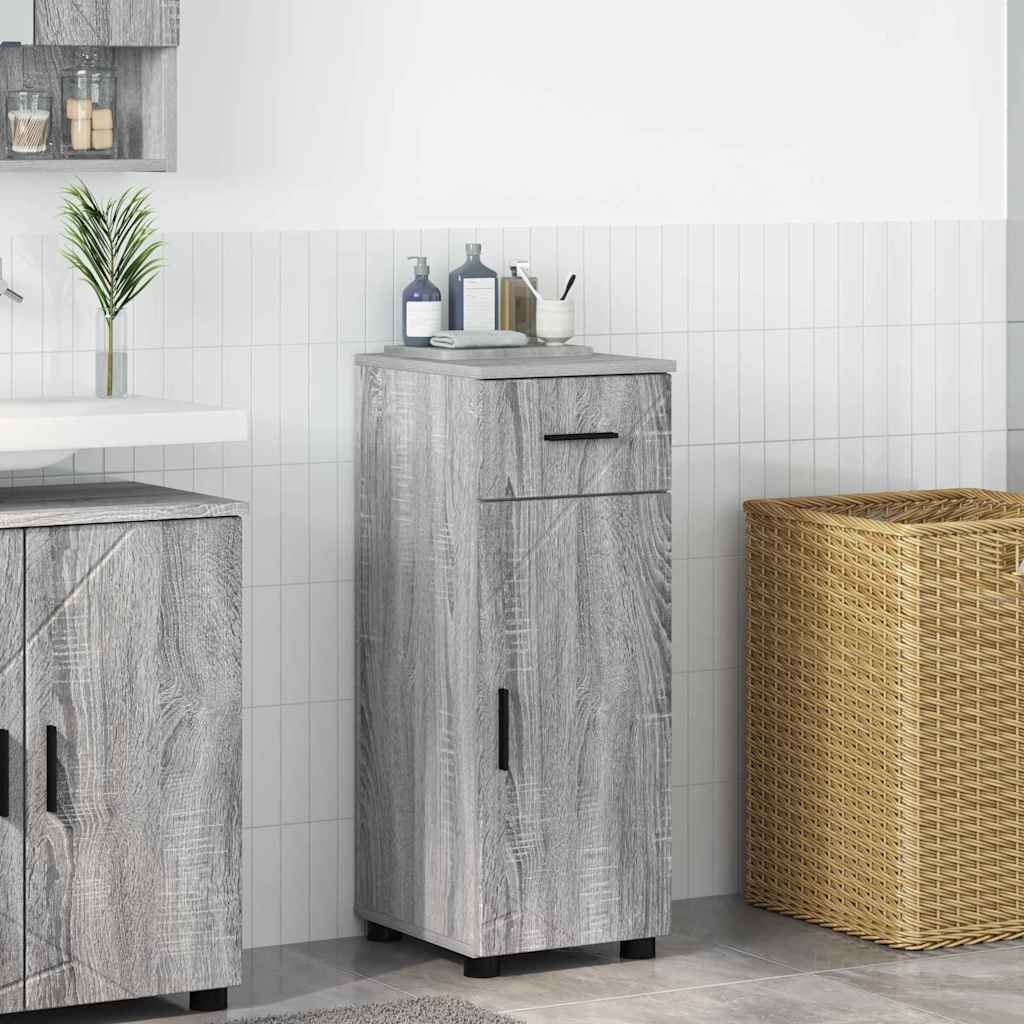 Bathroom Cabinet with Drawer Grey Sonoma 30 x 35 x 80 cm