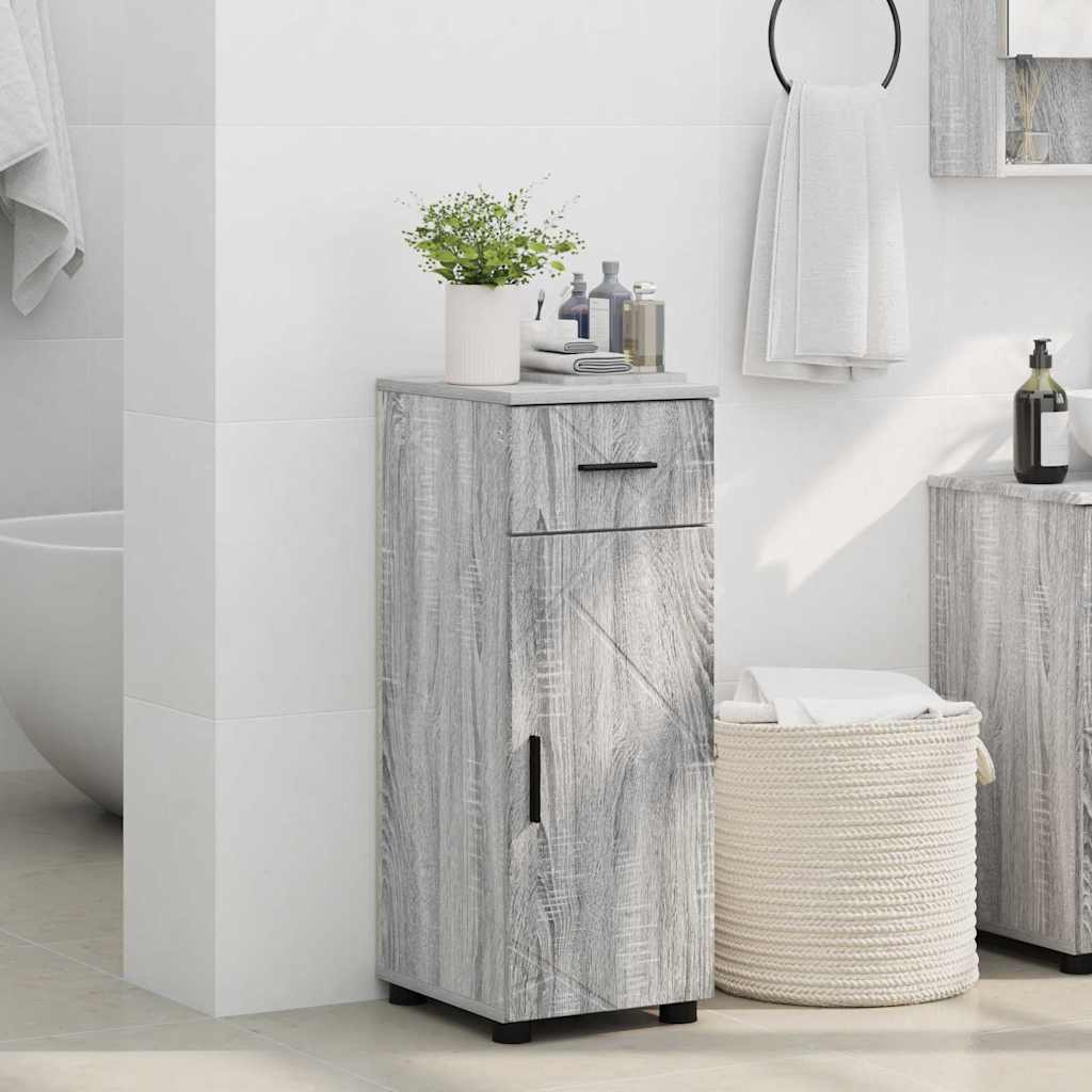 Bathroom Cabinet with Drawer Grey Sonoma 30 x 35 x 80 cm
