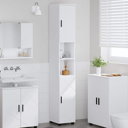 Bathroom Cabinet White 30 x 35 x 192 cm Engineered wood & Metal