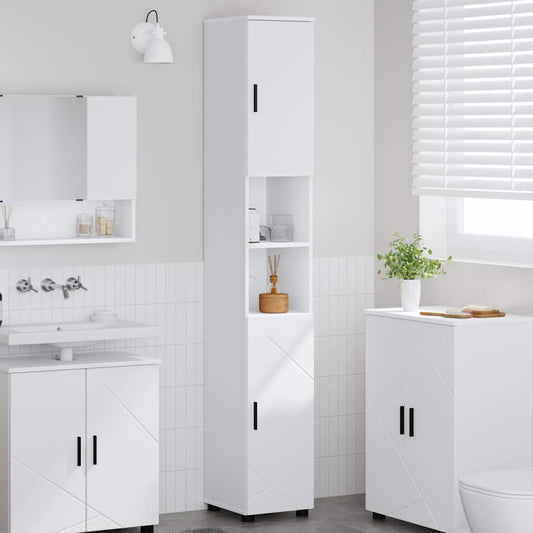 Bathroom Cabinet White 30 x 35 x 192 cm Engineered wood & Metal
