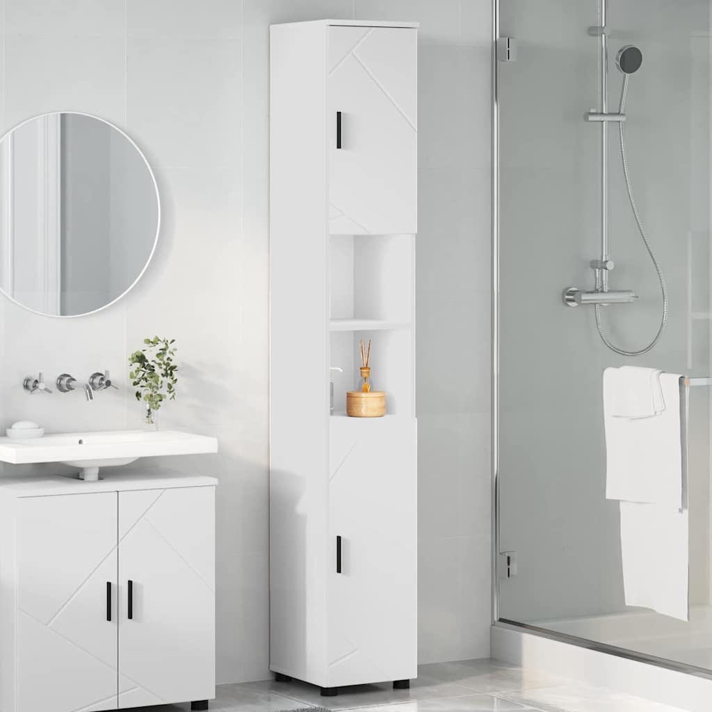 Bathroom Cabinet White 30 x 35 x 192 cm Engineered wood & Metal