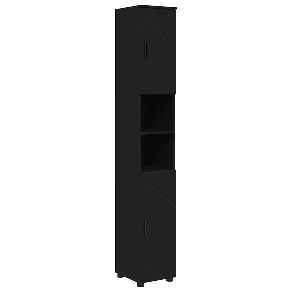 Bathroom Cabinet Black 30 x 35 x 192 cm Engineered wood & Metal