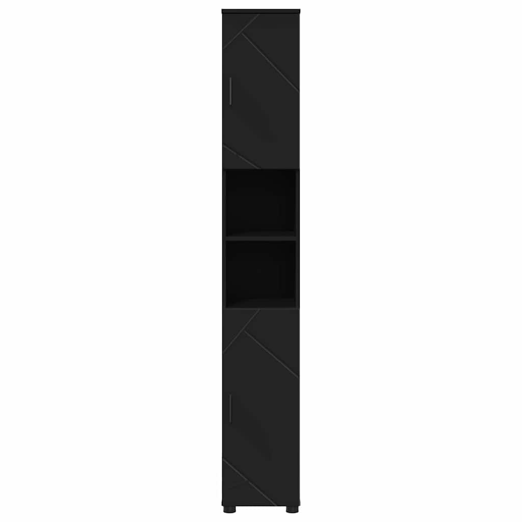 Bathroom Cabinet Black 30 x 35 x 192 cm Engineered wood & Metal