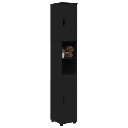 Bathroom Cabinet Black 30 x 35 x 192 cm Engineered wood & Metal