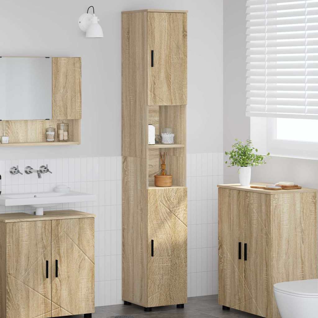 Bathroom Cabinet with Storage Sonoma Oak 30 x 35 x 192 cm