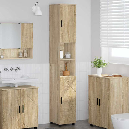 Bathroom Cabinet with Storage Sonoma Oak 30 x 35 x 192 cm