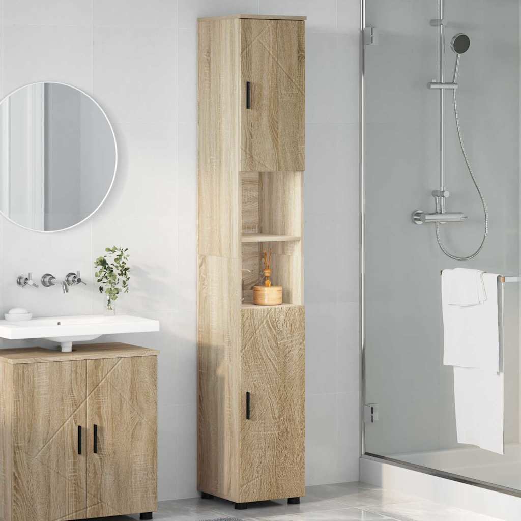 Bathroom Cabinet with Storage Sonoma Oak 30 x 35 x 192 cm